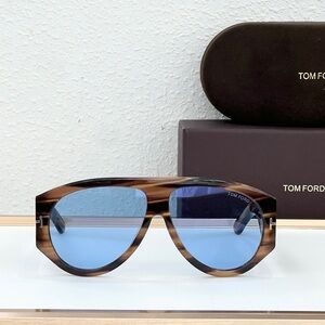 Tom Ford Tortoise Sunglasses with Blue Lenses